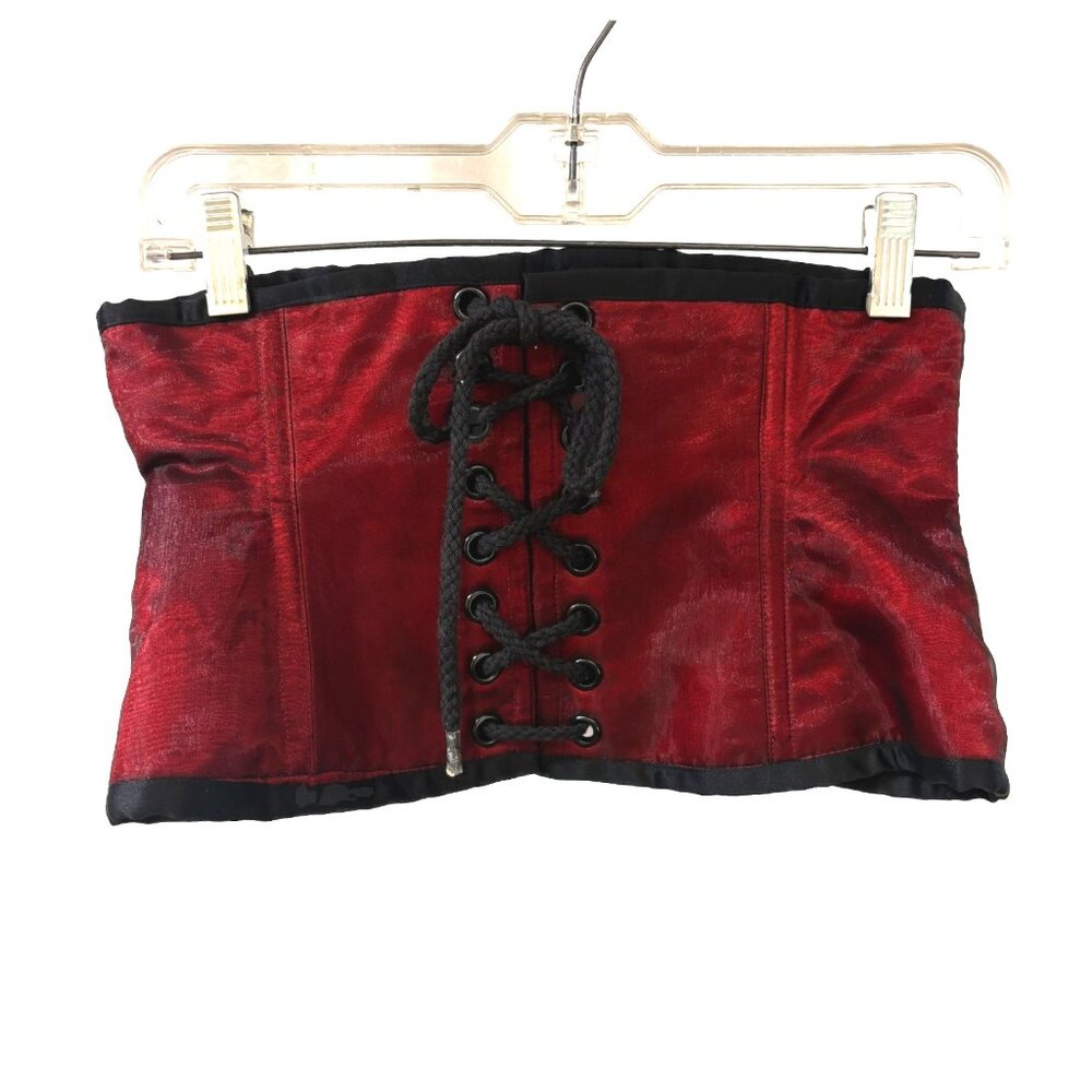 Sheer Burgundy Changeable Georgette Waist Cincher Reversible NEW